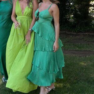 The A&F Giselle Pleated Tiered Maxi Dress